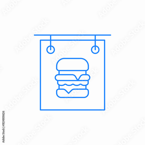 fast food restaurant street sign icon sign vector