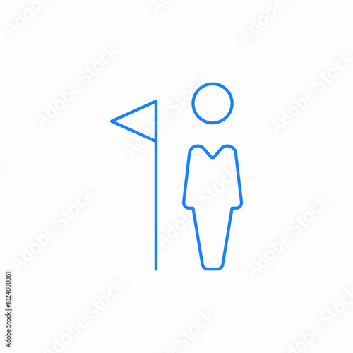 flag bearer icon sign vector