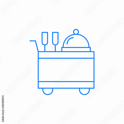 food trolley tray icon sign vector