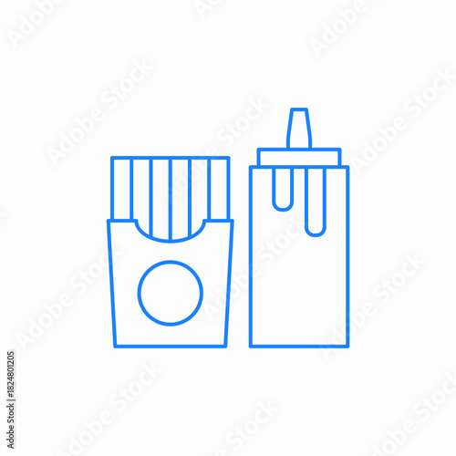 french fries ketchup icon sign vector