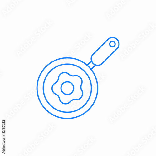 fried egg pan icon sign vector