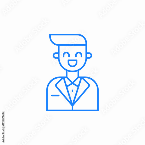 happy groom icon sign vector