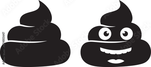 Six black emoji icons representing different emotions on white background