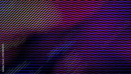 Vibrant RGB chromatic aberration lines abstract dark background dynamic technology glitch error effect