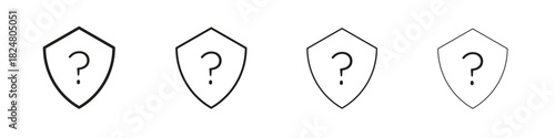 Shield interrogation icons vector logo illustration simple design. Web UI design.