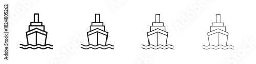 Ship icons vector logo illustration simple design. Web UI design.