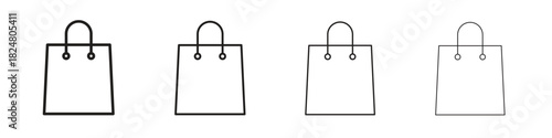 Shopping bag icons vector logo illustration simple design. Web UI design.