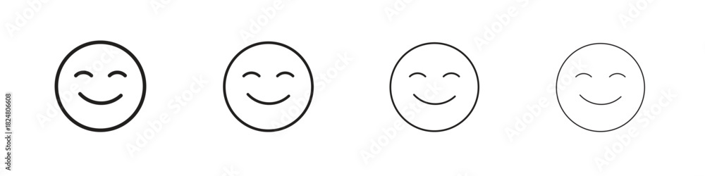 Fototapeta premium Smile icons vector logo illustration simple design. Web UI design.