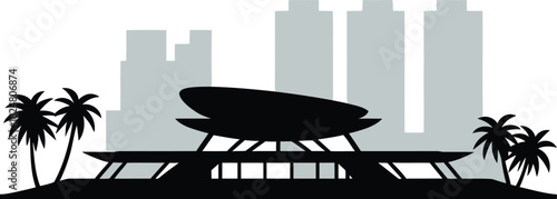 Cochabamba bolivia skyline cityscape silhouette with modern architectural structure vector