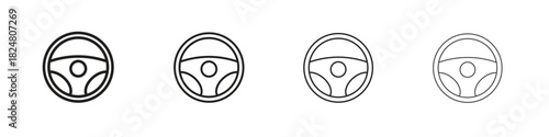 Steering wheel icons vector logo illustration simple design. Web UI design.