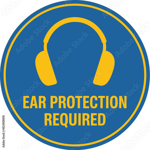 Ear protection required safety sign headphones mandatory ppe workplace hazard