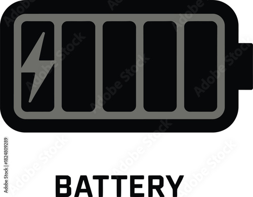 Battery power charge energy full low electric icon symbol technology cell phone