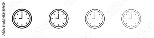 Time clock icons vector logo illustration simple design. Web UI design.