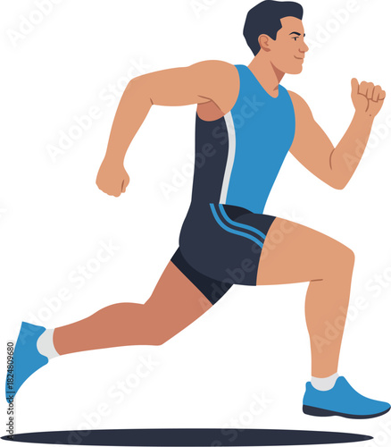 Man running athlete runner sprinting exercise fitness sport health workout cardio