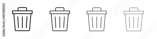 Trash icons vector logo illustration simple design. Web UI design.
