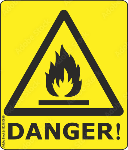 Highly Flammable sign vector, Warning Sign SVG, Caution SVG, Danger SVG