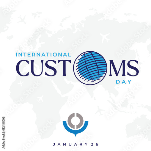 International Customs Day social media awareness background design template