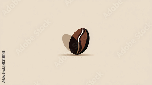 Coffee Bean Illustration with Elegant Style and Muted Color Palette