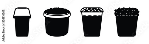 Assortment of various food and drink container silhouettes