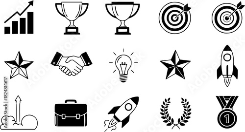 Vector art of business success icons set
