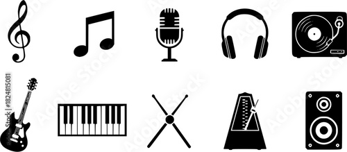 Vector art of music icons set
