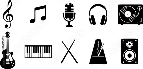 Vector art of music icons set
