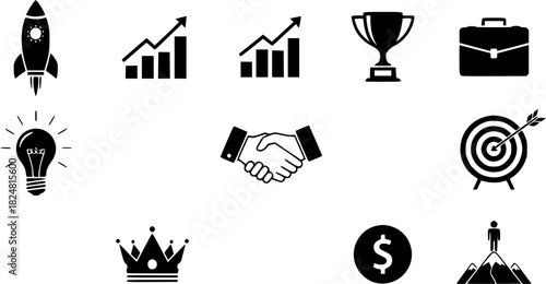 Vector art of business and success icons set
