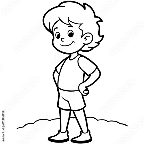 Cheeky Kid Outdoors coloring page for kids