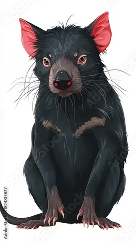 Tasmanian Devil Illustration - A Detailed Look at the Iconic Marsupial.