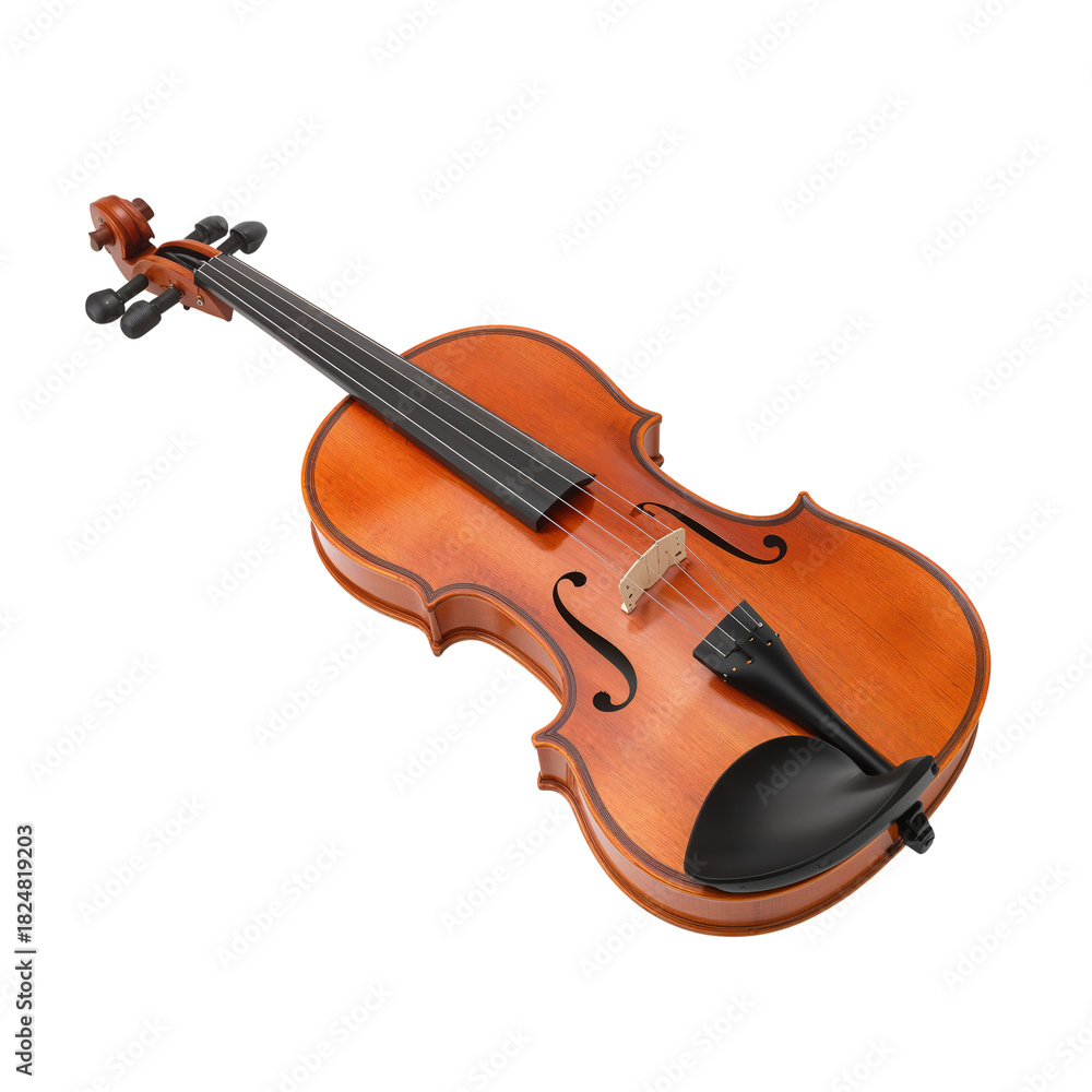 Fototapeta premium Beautiful Wooden Violin Showcasing Craftsmanship and Elegant Design for Music Enthusiasts and Musicians