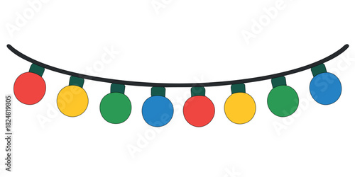 Colorful holiday string lights