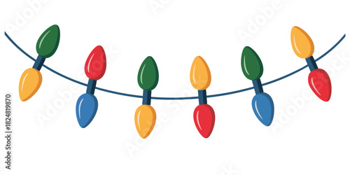 Holiday string lights illustration