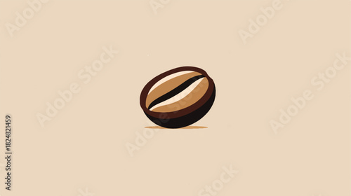 Minimalist Coffee Bean Illustration for Cafe Branding and Product Design