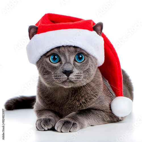 cat with santa hat