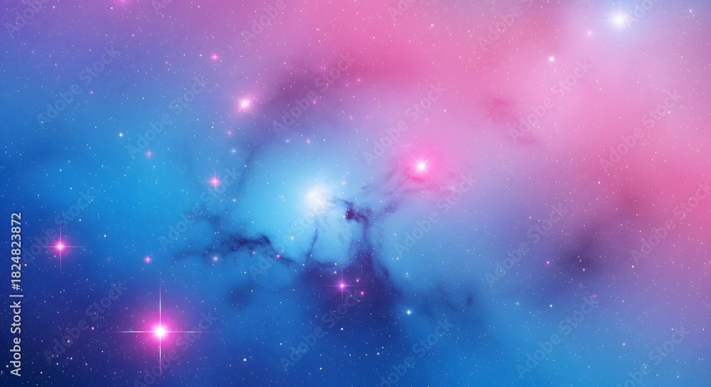 Naklejka premium Colorful cosmic nebula with shining stars in a vast universe