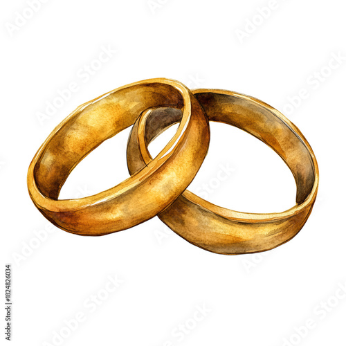 Golden Wedding Rings Symbolizing Love and Commitment for Couples on a Special...