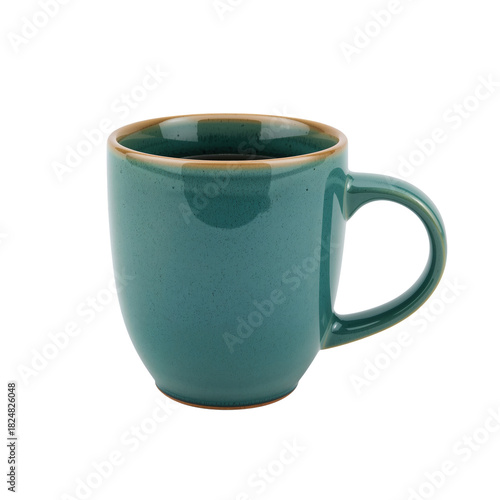 Beautiful Teal Ceramic Mug With a Glossy Finish and Simple Design