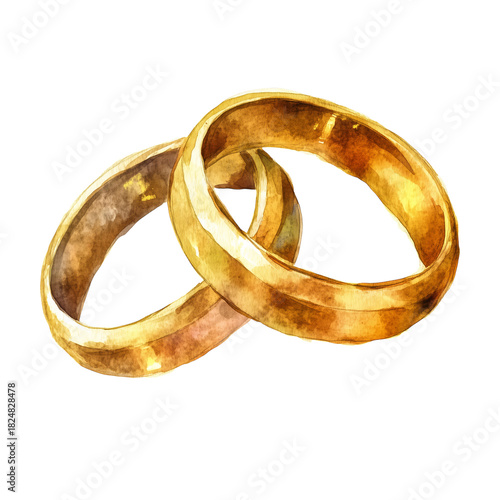 Golden Wedding Rings Symbolizing Love and Commitment for Couples on a Special...