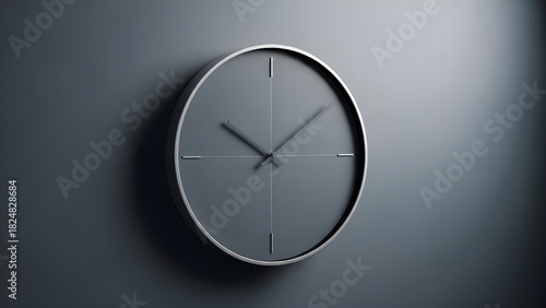 Wallpaper Mural Minimalist round clock on dark gray wall modern timepiece design Torontodigital.ca