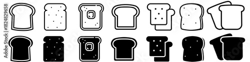 Bread icon vector set. Loaf illustration sign collection. baked goods symbol. Toast Logo. Breads web icons.
