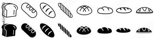 Toast icon vector set. Bread illustration sign collection. toast bread symbol. bakehouse Logo. Breads web icons.