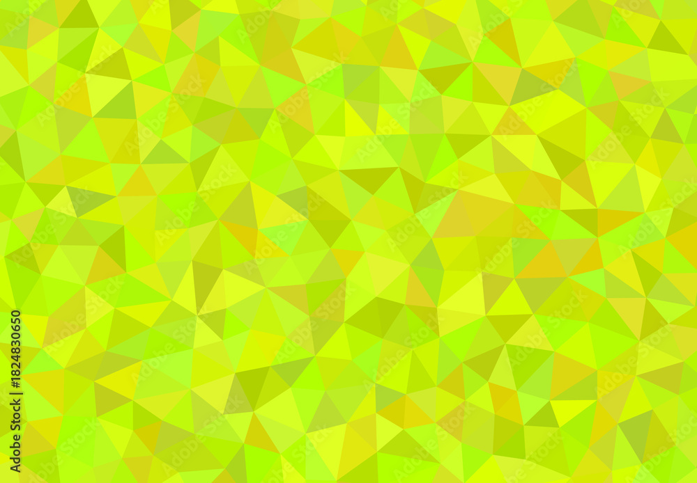 Obraz premium Bright green and yellow abstract geometric polygon pattern, low poly, vibrant background texture
