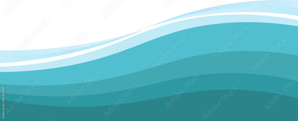 Fototapeta premium Abstract Wave Pattern with Blue Gradient Horizontal Background Design. modern