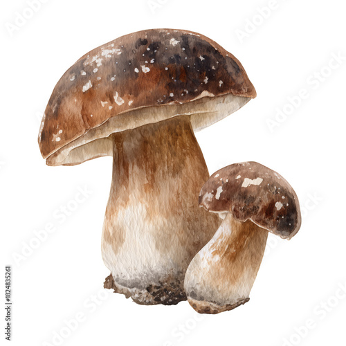 Brown Mushrooms With White Spots Grow in a Natural Setting During Early Autumn