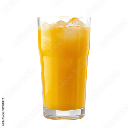 Refreshing Orange Juice Served in a Tall Glass With Ice on a Sunny Day