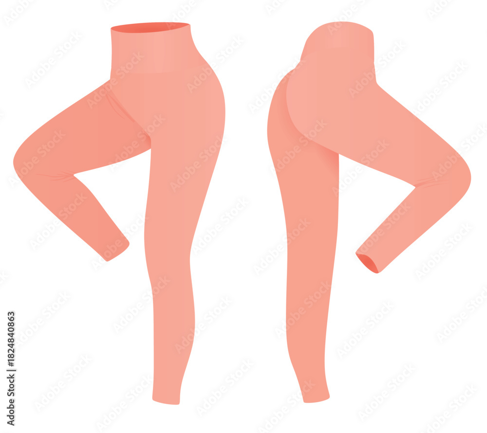 Naklejka premium Pink tight pants leggings. vector illustration