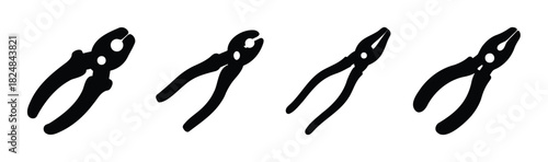 Pliers icon set: essential hand tools for various tasks