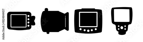 Filmmaking and photography professional gear icon designs