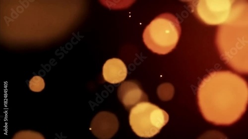 Seamless Loop of Golden and Red Christmas Bokeh Lights With Soft Motion Background