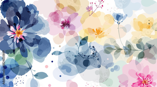   abstract an embossed blooming bright flower motif arrangement,all-over textile design with blue and yellow tone collor illustration image printing factory 